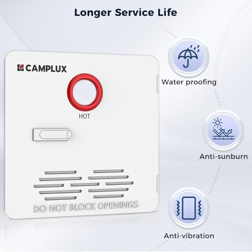 Image of CAMPLUX RV Water Heater Access Door 15 x 15 Inches, Water Heater Door with latch for 4 /6 Gallons RV Tank Water Heater, White