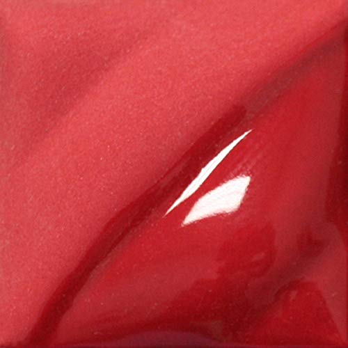 AMACO Velvet Lead-Free Non-Toxic Semi-Translucent Underglaze, 1 Pint, Bright Red V-387