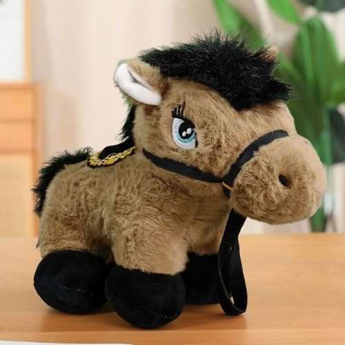 Image of Tickles Pony Horse Soft Stuffed Plush Animal Toy for Kids Boys & Girls Birthday Gift (Color: Brown, Size: 35 cm)