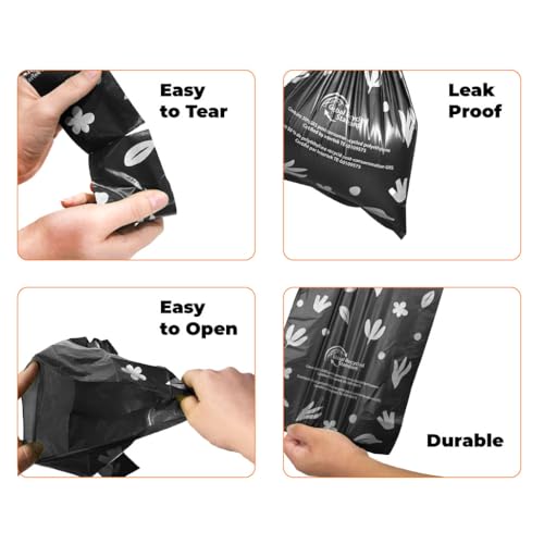 Image of Best Pet Supplies Poop Bags for Dogs, 50% Post-Consumer Recycled Content dog waste bags on rolls, fits all poop bag holders for leashes - Black, 300 Count, Unscented
