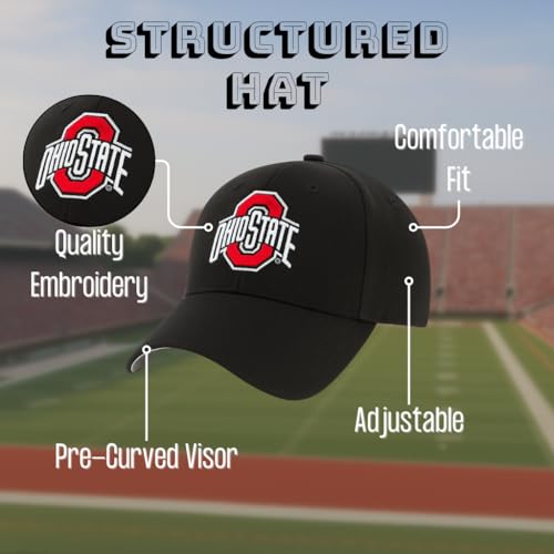 Gorra ajustable Ohio State Black MVP con logo bordado miniatura 4