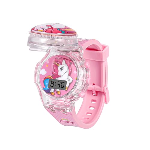Toddler Watches for Kids Kids Watch Girls Cute Cartoon Digital Electrical Music Light Glowing Pink Childrens Day Xmas Easter Gift Birthday Gifts Return 3-10 Year