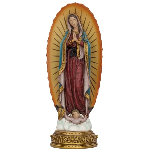 Estatua Virgen de Guadalupe 11.8 pulgadas decorativa