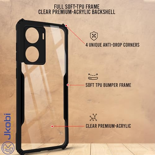 Image of Jkobi Back Cover Case for Vivo V29e 5G (Shockproof with Polycarbonate Clear Panel | Professional Black)