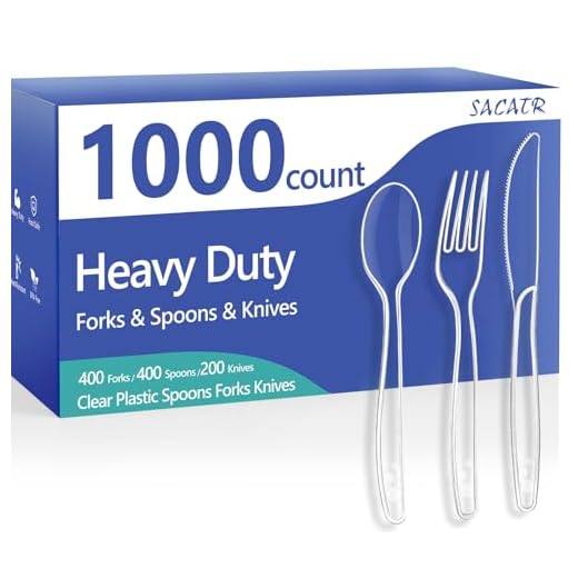 SACATR 1000 Count Heavy Duty Plastic Cutlery