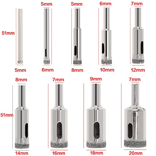 Broca de corona diamantada 22 mm para cerámica y vidrio miniatura 3