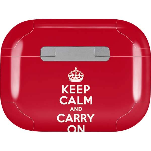 Skinit Decal Audio Skin Compatible with Apple AirPods Pro (2rd Gen, 2022) - Skinit Originally Designed Keep Calm and Carry On Design