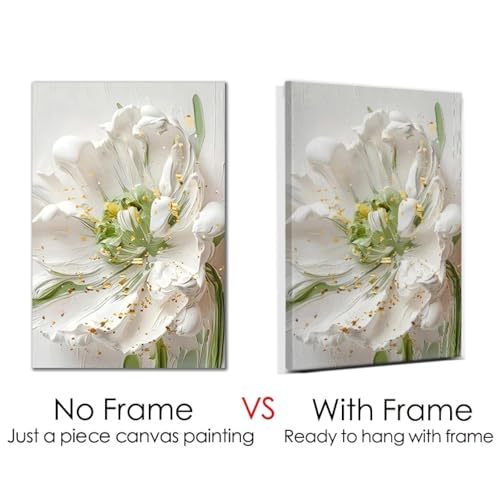 Peinture à l'huile blanche fleurs impression sur toile moderne 60x80