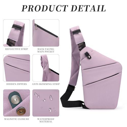 Image of Anti Theft Crossbody Bag,Sling Bag for Women Men,Multi-pocket Chest Shoulder Bag for Travel, Sport, Work