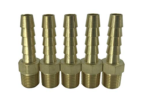 Best Deal Product Generic Brass Fittings,1/4 Hose ID x 1/8 Male NPT Hose Barb to Male Pipe(Pack of 5). Super Cheap 🛒 Generic Brass Fittings,1/4 Hose ID x 1/8 Male NPT Hose Barb to Male Pipe(Pack of 5).