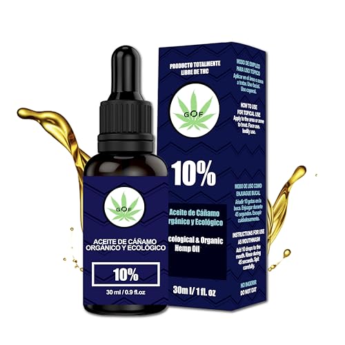 Aceite Cáñamo Ecológico 10% (30ml - 3000 mg) Hemp Oil. Alta Concentración y Potenciador de Absorción. Síntomas y Dolor Leve/Moderado e Insomnio. Certificado de Calidad.