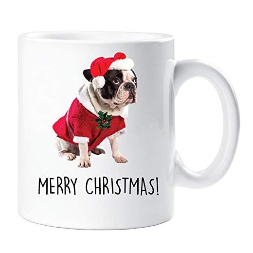 Jul fransk mugg god jul husdjur gåva fransk bulldog mamma pappa mugg