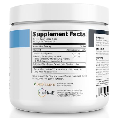 Transparent Labs Creatine Hmb - Creatine Monohydrate Powder With Hmb For Muscle Growth, Increased Strength, Enhanced Energy Output, And Improved Athletic Performance - 30 Servings, Strawberry Lemonade #TOP1