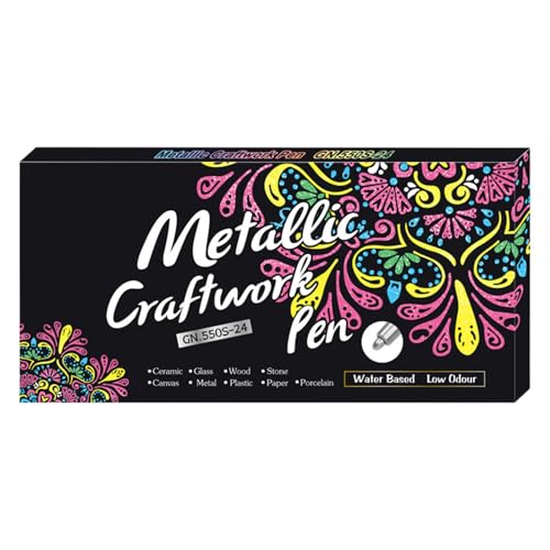 Generisch Glitzer-Konturstifte, Glitzermarker zum Basteln - Kreative Outline-Markerstifte mit 24 Farben,Schimmermarker-Set, tragbare Konturstifte für Grußkarten, Poster, Zeichnungen