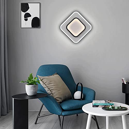 Aplique de pared LED de 10W y 6000K con pantalla acrílica cuadrada para dormitorio 7