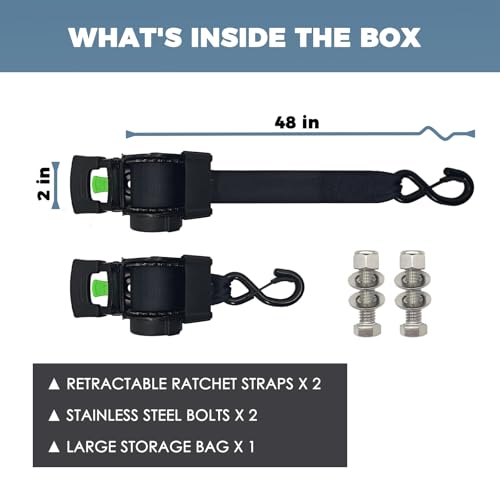 Boat Tie Down Straps to Trailer 2 x 48 Inch 4,630 lbs Break Strength 2 Pack - Image 5
