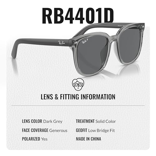 Image of Ray-Ban RB4401D Square Shaped Sunglasses for Men & Women with Official RAYBAN Eyewear Kit