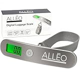 Alleo Luggage Weight Scale for Travel 110lbs - Precise Luggage Scale Travel Digital, Portable Handheld Bag Weigher with Backlit LCD, Battery Included, Compact for Airport, Cruise & Carry-On
