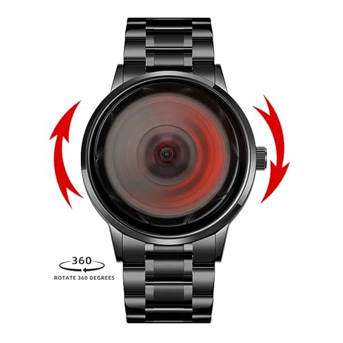 Image of Branded Men's Sport Quartz Watch Car Wheel Dial Rotating Casual Fashion Stainless Steel Alloy Men Multicolour Luxury Watches Wheel Dial Men's Metal Watch Gift Creative Watch