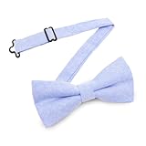 Gsyziux Cotton Bow Ties for Men, Pre-tied Mens Bowtie Adjustable Tuxedos Bowties for Wedding Party Prom Work (Light Blue)