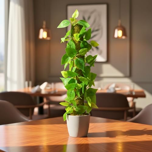 Image of fancymart Artificial Leaves Vine on Moss Stick 60 cm (Without Pot) | Decorative Indoor Plant for Home, Office, Cafe & Restaurant
