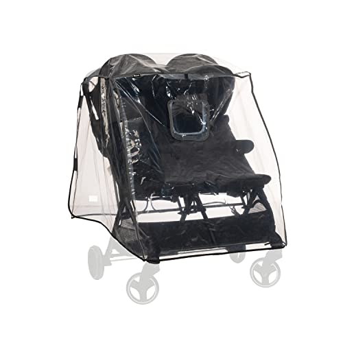 hauck Plastico Lluvia Universal Carro Gemelar, Burbuja Lluvia Universal Silla de Paseo Gemelar, Protector de Lluvia con Borde Reflectante, Ventana, Transparente