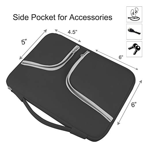 Hestech Chromebook Case, 11.6-12.3 Inch Neoprene Laptop Sleeve Travel Bag With Handle Compatible With Acer Chromebook R11/Hp Stream/Samsung/Dell/Asus C202 L210/Microsoft Surface Pro 7/3/4/5/6, Black #TOP1