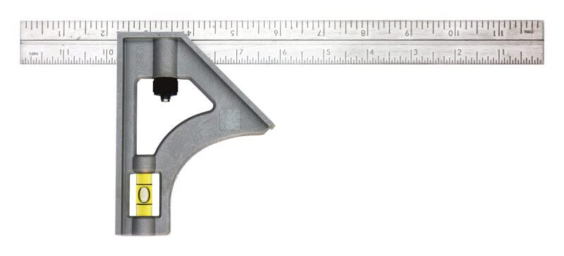 #US Level & Tool 415 Heavy Duty Professional Inch/Metric Metal Combination Square, L X 4-7/8 in, Gray, 1 Square #HYEONMI36