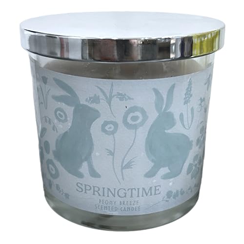 eBoutik - Strong Spring Scented Large Easter Candle - Romantic Valentines Long Burning Home Fragrance Gift for Her - (Springtime Peony Breeze)