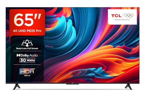 Image of TCL 164 cm (65 inches) Bezel-Less Full Screen Series Ultra HD 4K Smart LED Google TV 65P635 Pro (Black)