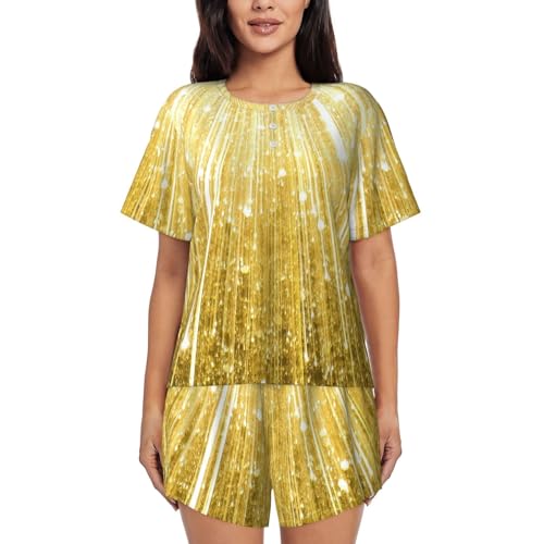 Pyjama court femme imprimé doré pour sublimer vos nuits et vos matins en douceur