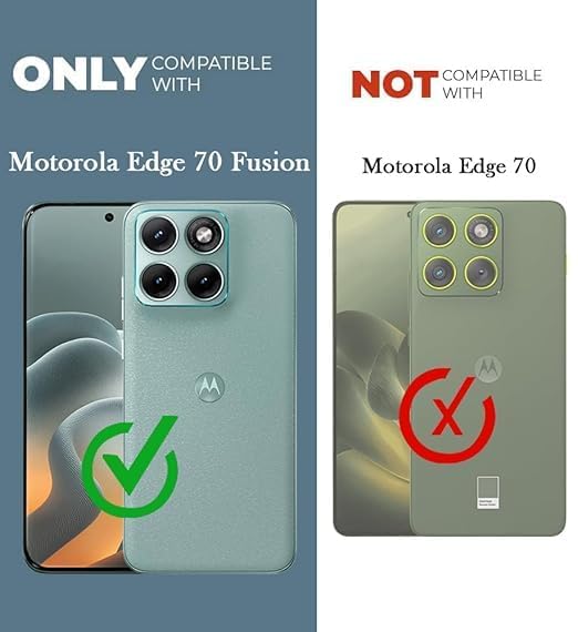 Image of Jkobi Shockproof Crystal-Clear Back Cover for Motorola Moto Edge 70 Fusion (Anti Yellow Case | Drop & Camera Protection | Hard Polycarbonate)