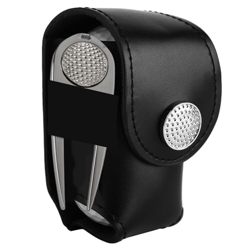 SPYMINNPOO Ball Pouch, Mini Pocket Ball Bag Holder with Divot Repair Tool, Tee(Black) (Black)