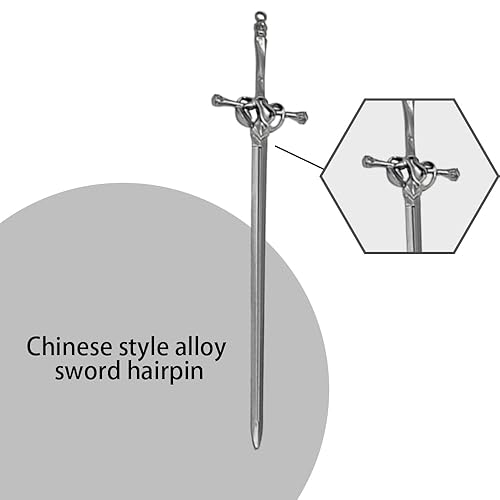 Miniatura 4 de 2 palillos para el cabello vintage para niñas, estilo chino, horquillas para cabello largo, accesorios para el cabello (negro)