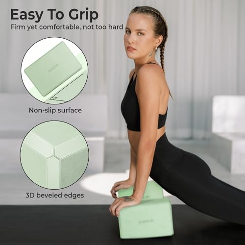 Yoga Block Set of 2 - High Density EVA Foam Blocks - Anti-Slip Yoga Brick with eBook - Perfect for Pilates, Exercise, & Meditation - Image 4