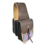 Deen, Enterprises Cow Hide Genuine Leather Western Trail Simple Horse Saddle Bag, Size: 10” L x 10” W x 3 ½” D