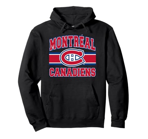Montreal Canadiens Stripe Black Officially Licensed Pullover Hoodie