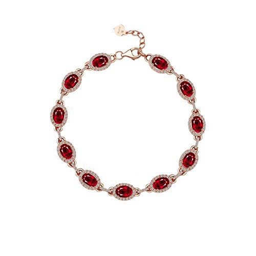 Bracelet Feng Shui Or Rose et Rubis, le Cadeau Idéal pour Célébrer une Femme Unique