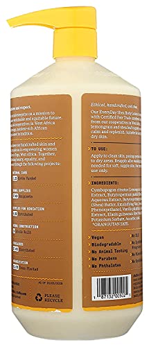 Alaffia EveryDay Shea Body Lotion - Normal to Very Dry Skin, Moisturizing Support for Hydrated, Soft, and Supple Skin with Shea Butter and Lemongrass, Fair Trade, Vanilla 16 Fl Oz