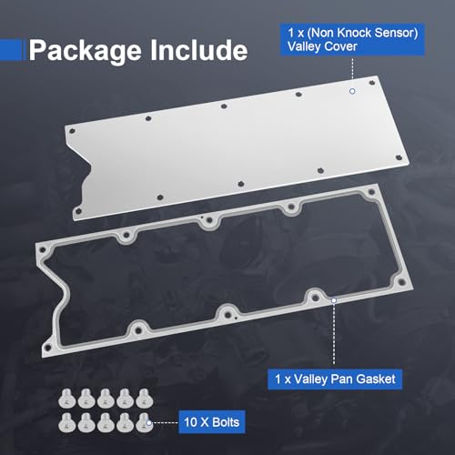 Image of LS Gen 3 Valley Pan Cover Plate Low Profile with Gasket and Seals Compatible with LSX LS1 LM7 LR4 LQ4 LS6 L59 LQ9 LM4 L33 (Silver)