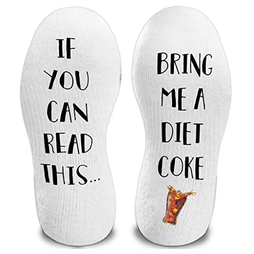 If You Can Read This Bring Me A Diet Soda Socks Novelty Funny Crew Socks Men Women Christmas Gifts Cotton Slipper Socks for Stocking Stuffers