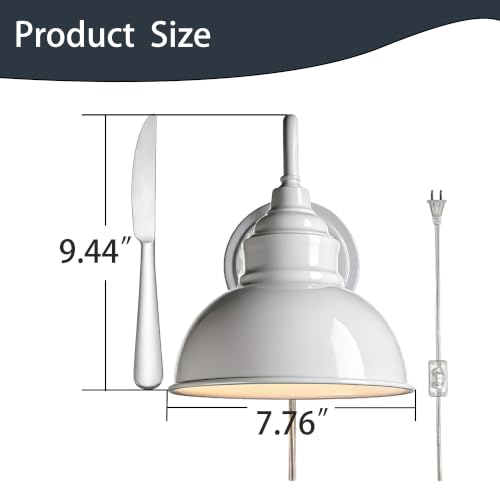 Image of Mini Gooseneck Wall Sconce, 2-Way Mount with Switch, Bright White | Flexible Gooseneck, Plug-in & Hardwired Dual Installation, On /Off Switch Included, Fits Bedroom, Corridor, Porch