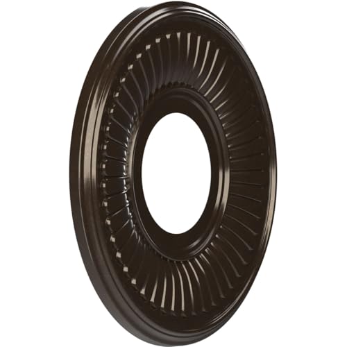 Image of Ekena Millwork CMP10BEERU Berkshire Thermoformed PVC Ceiling Medallion (Fits Canopies up to 4 1 /2 inch), 10 inchOD x 3 1 /2 inchID x 3 /4 inchP, Universal Metallic Rustic Mist