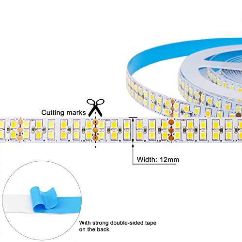 Image of LEDENET CCT LED Strip Lights SMD 2835 Super Bright DC24V Tunable White 3000K-6500K 1680LEDs 16.4Ft LED Tape Lights Flexible Non-Waterproof for Bedroom Lighting Decoration