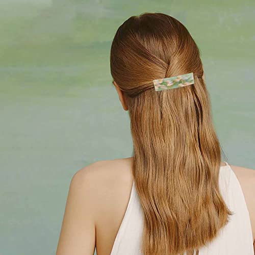 4 Pack Tortoise Shell Hair Barrettes For Women Thick Hair French Design Acetate Hair Accessories Hair Clips #TOP2