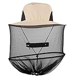 NiceJoy Moskitonetz Head Net Moskito Head Net Hat Bienenhelpfer Mütze Moskito Net Mütze Gesichtsschutz Mesh Net Für Outdoor Wandern Camping Klettern Wanderung Angeln Biene Beige