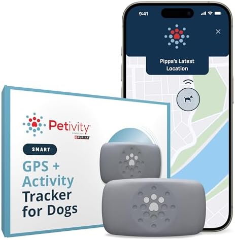 Petivity Smart GPS and Activity Pet Tracker for Dogs Powered by P...