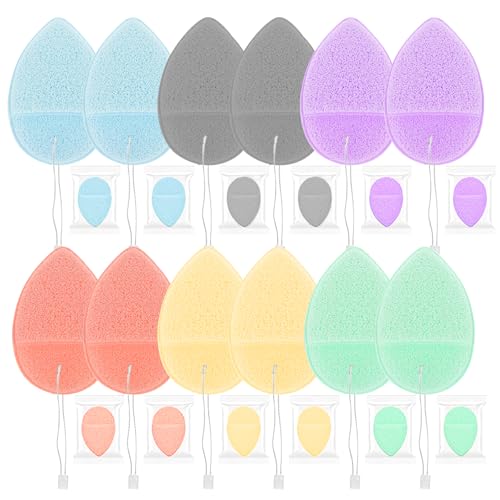 HhBdy 12 Pcs Reusable Face Scruber Glove,Face Exfoliator Pad,Facial Sponges Deep Pore Cleansing and Exfoliating Blackheads Suitable for All Skin Types(Multi Colors)