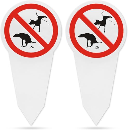 2st XXL Steckschild kein Hundeklo 30x15cm 2,7mm starkes PVC Schild Hinweisschild Verbot schild hunde kacken verboten, Wetterfest mit Erdspieß