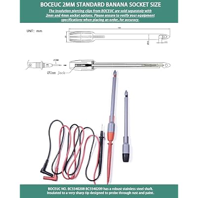 Heavy Duty Wire Piercing Probe Insulation Piercing Clip Set Push on 4mm Push Banana Plug Multimeter Test Leads Multi Testers Needle Accessories